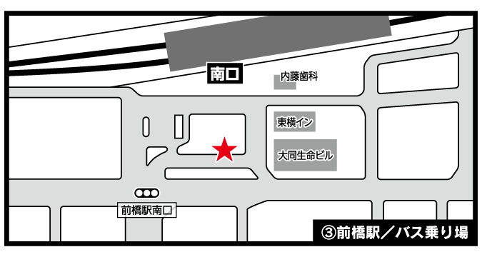 前橋駅バス停地図
